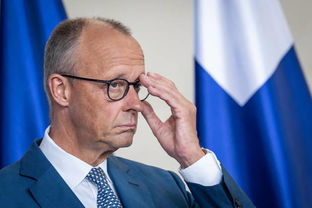 Chancellor Friedrich Merz during the joint press statement following a meeting of the heads of state and government of several like-minded EU countries regarding the next Multiannual Financial Framework at the Federal Chancellery, Berlin, Germany, Federal Chancellery