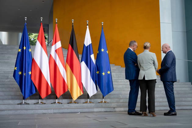 Chancellery, Meeting of Like-Minded States, Berlin, Chancellery, Federal Chancellor, Friedrich Merz, Federal Chancellor, Christian Stocker, Austria, Prime Minister, Petteri Orpo, Finland, Prime Minister, Mette Frederiksen, Denmark, Berlin, Berlin, GER