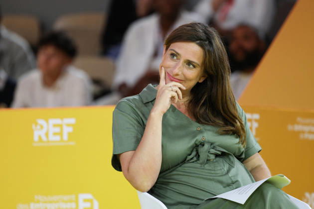 REF Medef - Presidential Debate National secretary of French left-wing The Ecologistes party Marine Tondelier at the presidential debate during the La REF 2026 meeting of French entrepreneurs, organised by the MEDEF, France s main employers federation, at the Roland-Garros venue in Paris, France on August 27, 2026. Photo by Raphael Lafargue ABACAPRESS.COM Paris France  Copyright: xLafarguexRaphael ABACAx