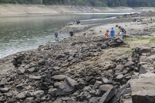 Low water level at the Orlik Reservoir, In Temesvar, Czech Republic, August 27, 2026. (CTKxPhoto VaclavxPancer) CTKPhotoP2026082707025  CTKPhotoP2026082707025