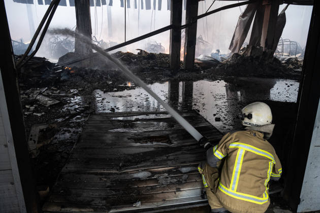 Russian airstrike hits Kyiv KYIV, UKRAINE - AUGUST 27: Aftertmath of a Russian drone attack in Kyiv, Ukraine, on August 27, 2026. Russian forces launched 140 drones on August 27, about 100 of there were jet power, according to the statement released by the Ukrainian airforce. Danylo Antoniuk Anadolu Kyiv Ukraine. Editorial use only. Please get in touch for any other usage.  Copyright: x2026xAnadoluxDanyloxAntoniukx