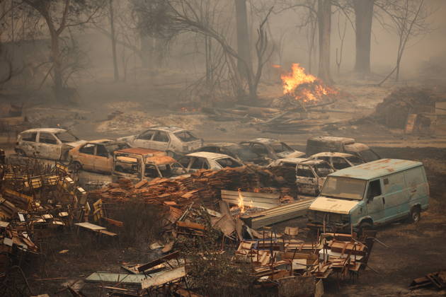 Wildfires in Algeria claim at least 12 lives across several provinces JIJEL, ALGERIA - AUGUST 27: Forest fires in eastern Algerian provinces turn green vegetation to ashes and cause material damage to homes and vehicles in the Beni Aicha village of Boraoui Belhadef Municipality in Jijel, Algeria on August 27, 2026. At least 12 people have died in wildfires that have swept through several provinces in Algeria, Interior Minister Said Sayoud said Wednesday, according to local media. The 159 fire outbreaks reported across the country have claimed five lives in Jijel, four in Bejaia and three in Tizi Ouzou. Hamza Zait Anadolu Jijel Algeria. Editorial use only. Please get in touch for any other usage.  Copyright: x2026xAnadoluxHamzaxZaitx