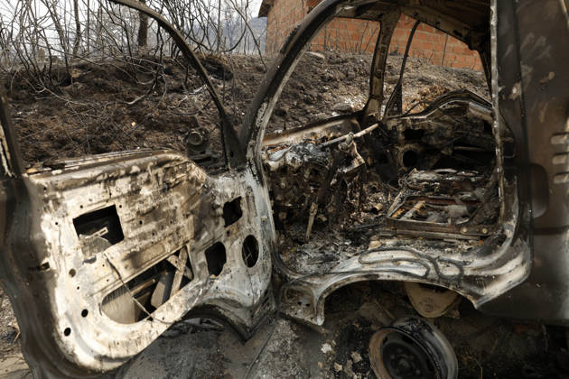 Fires in Jijel and Bedjaia: A general view of the burned houses, cars, and animals in the village of Nador, in the Jijel Mountains east of Algiers, in Algeria on August 27, 2026. The Algerian Ministry of the Interior announced that at least 12 people have died and 54 others have been injured in multiple forest fires across the country. Photo by Billel Bensalem, APP, Jijel, Algeria Copyright: xAlgÃ riexPressexPhotosxBillelxBensalemx xAPPx _MG_8977