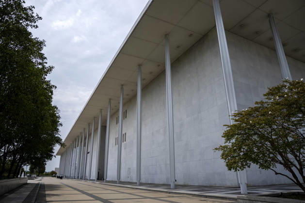 The John F. Kennedy Center for Performing Arts is seen in Washington, DC on Thursday, August 27. 2026. In a court ruling filed earlier this week, the Trump Administration said they may demolish the center if proposed renovation plans are blocked.  WAP20260827300 BONNIExCASH
