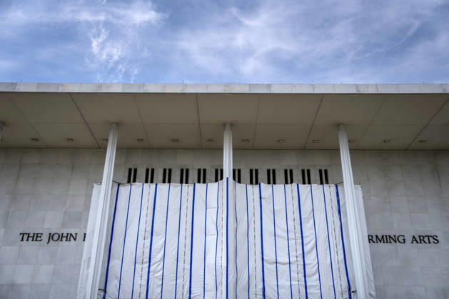 The John F. Kennedy Center for Performing Arts is seen in Washington, DC on Thursday, August 27. 2026. In a court ruling filed earlier this week, the Trump Administration said they may demolish the center if proposed renovation plans are blocked.  WAP20260827303 BONNIExCASH