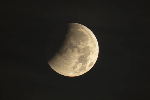Moon during partial eclipse seen from Austria™s capital Vienna. Vienna Vienna Austria