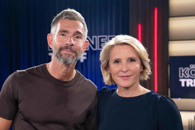 From left: Micky BEISENHERZ, host; Susan LINK, co-host; hosts of the show Koelner Treff on WDR television, August 27, 2026