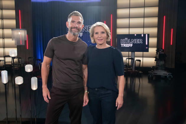 From left: Micky BEISENHERZ, host; Susan LINK, co-host; hosts of the show Koelner Treff on WDR television, August 27, 2026