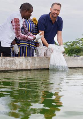Belgian Foreign Minister Maxime Prevot pictured during a visit of the agroecological farm (FAO) in Korsimoro on the second day of a diplomatic mission of Belgian Foreign Minister in the Sahel region, in Ouagadougou, Burkina Faso.  BENOITxDOPPAGNE 184535019
