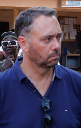 Belgian Foreign Minister Maxime Prevot pictured during a visit to the nutritional care centre of UNICEF in Kaya on the second day of a diplomatic mission of Belgian Foreign Minister in the Sahel region, in Ouagadougou, Burkina Faso.  BENOITxDOPPAGNE 184535045