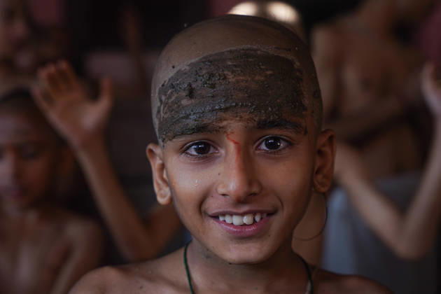 August 28, 2026, Kathmandu, Bagmati, Nepal: On the occasion of Raksha Bandhan and Janai Purnima, observed on the full moon day of the bright fortnight of the Nepali month of Shrawan, young students at Pashupatiâ€⠢s Veda Vidyashram began their religious rituals and fasting early in the morning after taking a bath...On this day, those who wear the sacred thread traditionally change their Janai, also known as Yagyopavit. For this, they shave their heads the previous day and observe a fast by eating only one meal, maintaining purity. Kathmandu Nepal - ZUMAa308 20260828_znp_a308_012 Copyright: xChandraxBahadurxAlex
