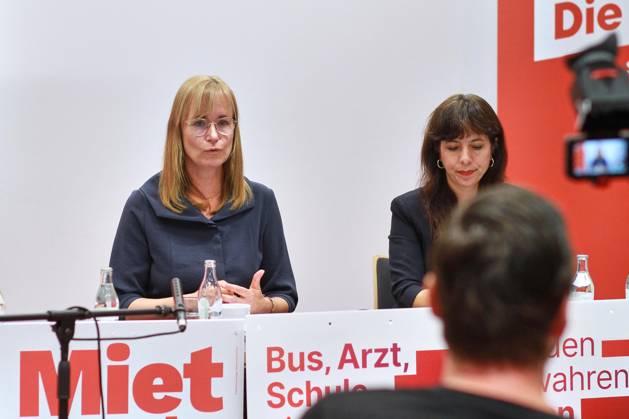 Halle an der Saale, Saxony-Anhalt, Germany, August 28, 2026 MMZ Joint Statement by the leading candidates for Die Linke, Eva von Angern and Elif Eralp Copyright: xdtsxNachrichtenagenturx dts_131666