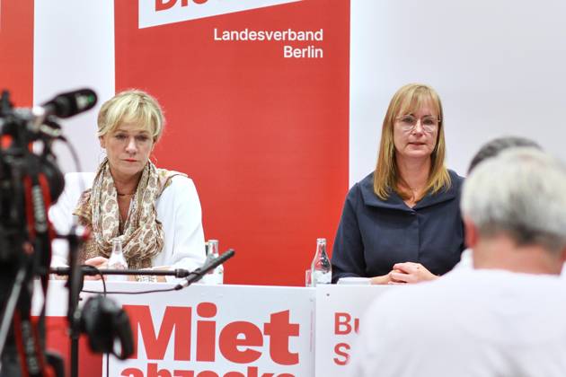Halle an der Saale, Saxony-Anhalt, Germany, August 28, 2026 MMZ Joint Statement by the leading female candidates for Die Linke, Simone Oldenburg and Eva von Angern Copyright: xdtsxNachrichtenagenturx dts_131668