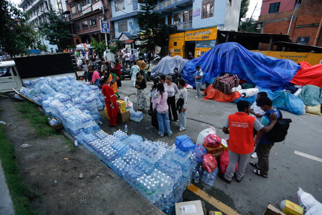 Citizens Collect Relief Supplies For Nuwakot Flood Victims Kathmandu, Nepal -- August 28, 2026: Members of the public collect and organize relief supplies at Maitighar in Kathmandu for families affected by the recent floods in Nuwakot. The community-led initiative, carried out at citizens own expense, aims to provide flood victims with essential food, clothing and other daily necessities amid the disaster. Kathmandu Nepal  Copyright: xSanjitxPariyarx originalFilename: pariyar-notitle260828_npvAY.jpg