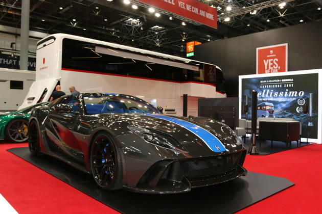 Ferrari 812 GTS by NOVITEC N LARGO S CARBON, 1 of 1, at the Dembell Motorhome luxury motorhome booth, Caravan Salon Düsseldorf, August 28, 2026, Messe Düsseldorf, the world’s leading trade fair for mobile travel, the world’s largest trade fair for motorhomes and caravans, camping and caravanning, mobile vacations, Düsseldorf D
