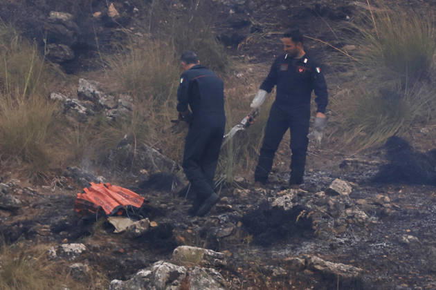 Wildfire suppression efforts continue on Italy s Sicily and Sardinia islands PALERMO, ITALY - AUGUST 28: Firefighting teams and forestry workers respond to tackle a wildfire from the ground with water tankers, while the gendarmerie intervened from the air with a helicopter, in Pianetto, near Palermo, Italy on August 28, 2026. Alberto Lo Bianco Anadolu Palermo Italy. Editorial use only. Please get in touch for any other usage.  Copyright: x2026xAnadoluxAlbertoxLoxBiancox