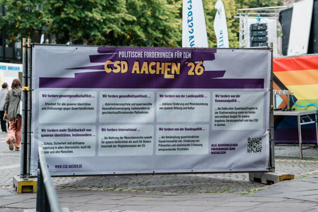 Germany, Aachen CSD, Aachen Pride 2026, Christopher Street Day, Parade, Equality, Anti-queer sentiment, Trans rights, Equal rights, Katschhof, Rainbow, Flags, Politics, Demands Copyright: xThiemoxRudolphx