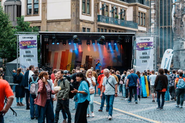 Germany, Aachen CSD, Aachen Pride 2026, Christopher Street Day, parade, equality, anti-queer sentiment, trans rights, equal rights, Katschhof stage between the cathedral and city hall, singer Queen Mahoro Copyright: xThiemoxRudolphx