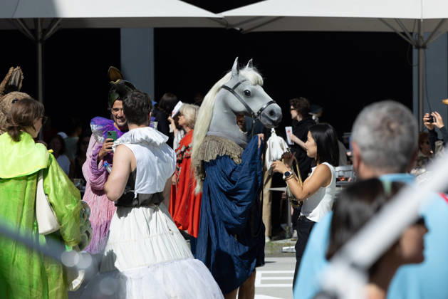Costume Parade at the Deutsche Oper Berlin, Germany, Berlin, August 29, 2026. With the slogan Unless the People Live Here, the Deutsche Oper Berlin kicked off its new season. Numerous visitors dressed up in costumes from the opera’s wardrobe and, together with a choir, marched through Berlin’s Charlottenburg district in a costume parade.