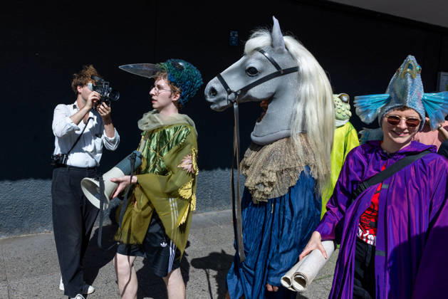 Costume Parade at the Deutsche Oper Berlin, Germany, Berlin, August 29, 2026. With the slogan Unless the People Live Here, the Deutsche Oper Berlin kicked off its new season. Numerous visitors dressed up in costumes from the opera’s wardrobe and, together with a choir, marched through Berlin’s Charlottenburg district in a costume parade.