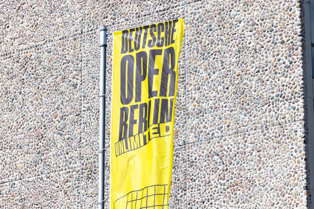 Costume Parade at the Deutsche Oper Berlin, Berlin, Germany, on August 29, 2026. The facade of the Deutsche Oper Berlin on Bismarkstrasse in Berlin-Charlottenburg