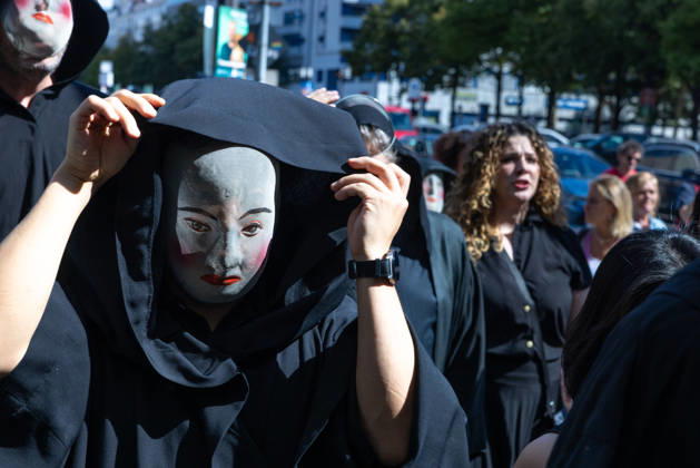 Costume Parade at the Deutsche Oper Berlin, Germany, Berlin, August 29, 2026. With the slogan Unless the People Live Here, the Deutsche Oper Berlin kicked off the new season. Numerous visitors dressed up in costumes from the opera’s wardrobe and, together with a choir, marched through Berlin’s Charlottenburg district in a costume parade.