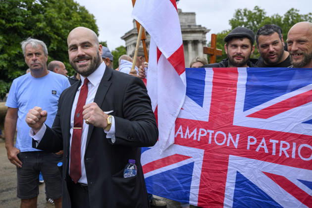 Stand Up To Racism Protest Against UKIP Demonstration LONDON, UNITED KINGDOM - AUGUST 29: Right wing UK Independence Party (UKIP) leader Nick Tenconi attends anti-Islam demonstration in London, United Kingdom on August 29, 2026 Ray Tang Anadolu London United Kingdom. Editorial use only. Please get in touch for any other usage. Copyright: x2026xAnadoluxRayxTangx