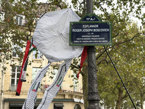 Pro-Palestinian demonstrators march through rain in Paris holding olive branches and kites PARIS, FRANCE - AUGUST 29: Demonstrators hold olive branches and kites while marching through heavy rain near Place de la Bastille in central Paris, France, on August 29, 2026. Gathering despite inclement weather, pro-Palestinian activists paraded toward the historic Fontaine des Innocents, displaying olive branches as symbols of peace and flying kites to draw international attention to the humanitarian crisis in Gaza while demanding an immediate ceasefire and the lifting of blockades. Esra Taskin Anadolu Paris France. Editorial use only. Please get in touch for any other usage. Copyright: x2026xAnadoluxEsraxTaskinx