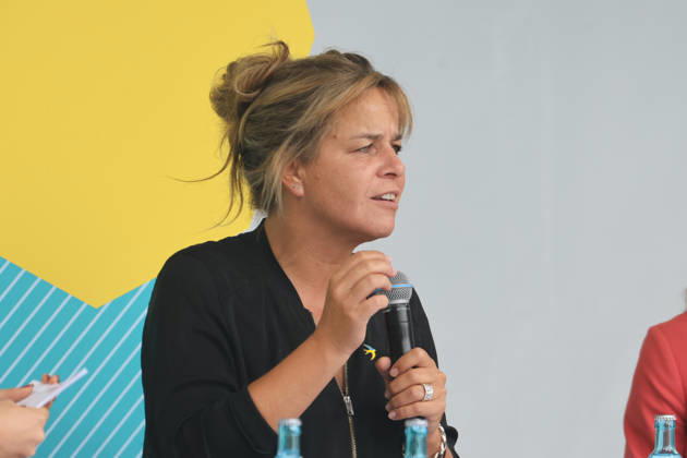 North Rhine-Westphalia Day 2026: Celebrations marking the state’s 80th anniversary in Münster; Mona Neubaur of Alliance 90 The Greens, Minister of Economic Affairs, Industry, Climate Protection, and Energy for the State of North Rhine-Westphalia; Münster, North Rhine-Westphalia, DEU, Germany, August 29, 2026