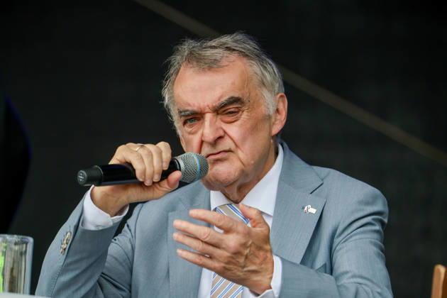 North Rhine-Westphalia Day 2026: Celebrations marking the state’s 80th anniversary in Münster. Herbert Reul (CDU), Minister of the Interior of North Rhine-Westphalia, at a public forum in Münster, North Rhine-Westphalia, DEU, Germany, August 29, 2026