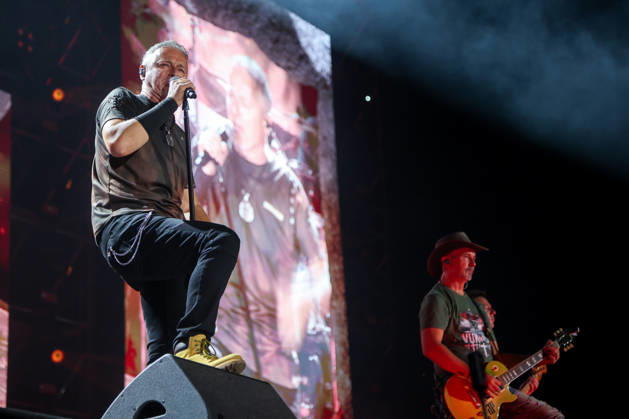 Marko Perkovic Thompson concert in Vukovar, Croatia Marko Perkovic Thompson performs on stage during his concert at Economic Zone in Vukovar, Croatia on August 29, 2026.  MarkoxSeper PIXSELL