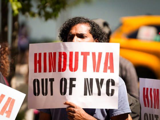 New York, NY August 29: Demonstrators gather outside Madison Square Garden for the Ã¢â‚¬oeHindus Say No to the RSSÃ¢â‚¬Â rally, protesting the appearance of RSS chief Mohan Bhagwat and calling for a secular, interfaith India on August 29, 2026. Credit: AdMedia USA  - ZUMAa123 20050930_zaa_a123_033 Copyright: xXavierxDiazx