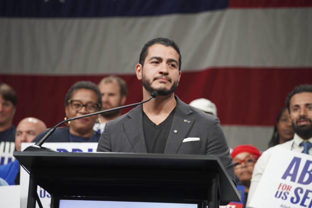 MI Democratic Party holds nominating convention LANSING, MICHIGAN, USA - AUGUST 29: Dr. Abdul El-Sayed, Democratic nominee for the US Senate, speaks at the Michgan Democratic Nominating Convention in Lansing MI, on August 29th, 2026. Katie McTiernan Anadolu Michigan United States. Editorial use only. Please get in touch for any other usage.  Copyright: x2026xAnadoluxKatiexMcTiernanx