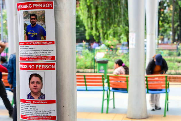 Floods in Nepal: Relatives search for missing loved ones after deadly floods in Nepal KATHMANDU, NEPAL - AUGUST 30: Relatives search for information about missing family members at Tribhuvan University Teaching Hospital in Kathmandu, Nepal, on August 30, 2026, four days after devastating flash floods struck areas near the Nepal-China border. Families check photographs and missing-person notices posted on walls, examine lists of survivors and the dead, and show images of their loved ones on mobile phones as they seek information about those still unaccounted for. Some relatives are seen breaking down in tears as search, rescue and identification efforts continue. The floods swept through Rasuwa and Nuwakot districts, destroying homes and bur  Copyright: x2026xAnadoluxSafalxPrakashxShresthax