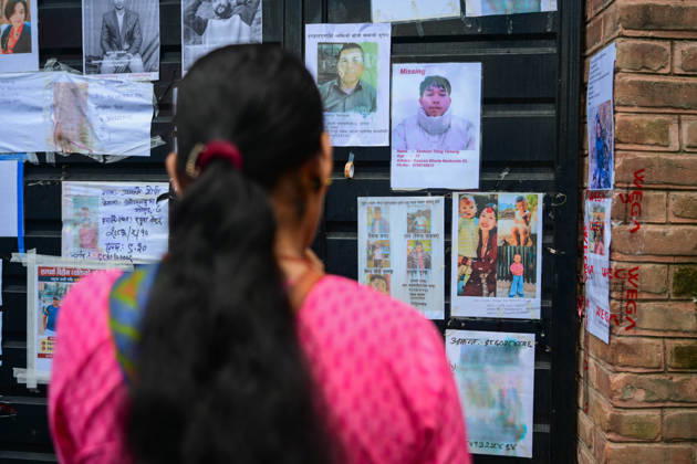 Floods in Nepal: Relatives search for missing loved ones after deadly floods in Nepal KATHMANDU, NEPAL - AUGUST 30: Relatives search for information about missing family members at Tribhuvan University Teaching Hospital in Kathmandu, Nepal, on August 30, 2026, four days after devastating flash floods struck areas near the Nepal-China border. Families check photographs and missing-person notices posted on walls, examine lists of survivors and the dead, and show images of their loved ones on mobile phones as they seek information about those still unaccounted for. Some relatives are seen breaking down in tears as search, rescue and identification efforts continue. The floods swept through Rasuwa and Nuwakot districts, destroying homes and bur  Copyright: x2026xAnadoluxSafalxPrakashxShresthax