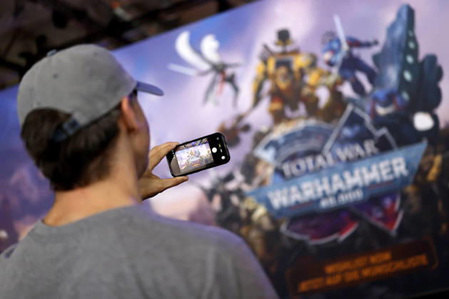 An advertisement for the video game *Total War: Warhammer 40,000* on display at Gamescom 26, the world s largest video game trade show, at Koelnmesse. Featured image, stock photo. Cologne, August 30, 2026. North Rhine-Westphalia, Germany Copyright: xChristophxHardtx