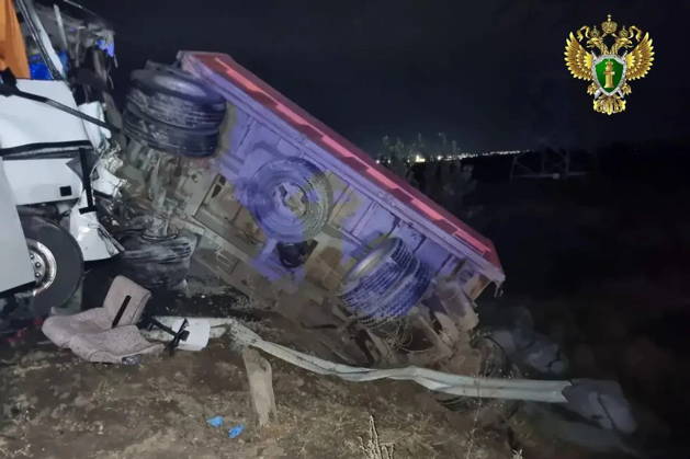 RUSSIA, STAVROPOL REGION - AUGUST 30, 2026: The scene of a road collision involving a pasenger bus. Stavropol Region Prosecutor s Office 96831070