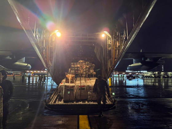 RECORD DATE NOT STATED The fourth IAF C-130 flight with 11-tonne assistance arrives at Kathmandu Kathmandu Nepal , Aug 30 (ANI): 11 tonnes of relief supplies, including equipment, blankets, sleeping bags, tarpaulin, plastic sheets and hygiene kits, a team of Forensics experts for DNA analysis and forensic equipment, being taken in the 4th IAF C-130 flight arrives at the airport, in Kathmandu on Sunday. (@DrSJaishankar X ANI Photo) Kathmandu Nepal India Copyright: xANIx ANI_20260830033