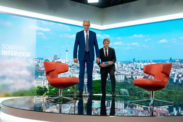 ARD Summer Interview, Federal Chancellor, Friedrich Merz, Berlin, ARD Summer Interview, Federal Chancellor, Friedrich Merz, CDU, Host, Markus Preiß, ARD Berlin Capital Studio, Berlin, GER