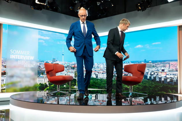 ARD Summer Interview, Federal Chancellor, Friedrich Merz, Berlin, ARD Summer Interview, Federal Chancellor, Friedrich Merz, CDU, Host, Markus Preiß, ARD Berlin Capital Studio, Berlin, GER