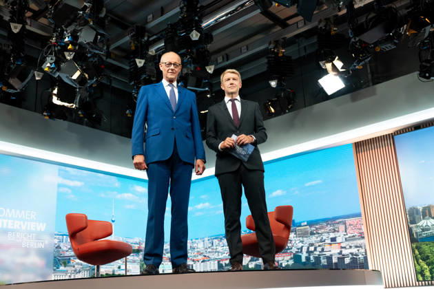 ARD Summer Interview, Federal Chancellor, Friedrich Merz, Berlin, ARD Summer Interview, Federal Chancellor, Friedrich Merz, CDU, Host, Markus Preiß, ARD Berlin Capital Studio, Berlin, GER