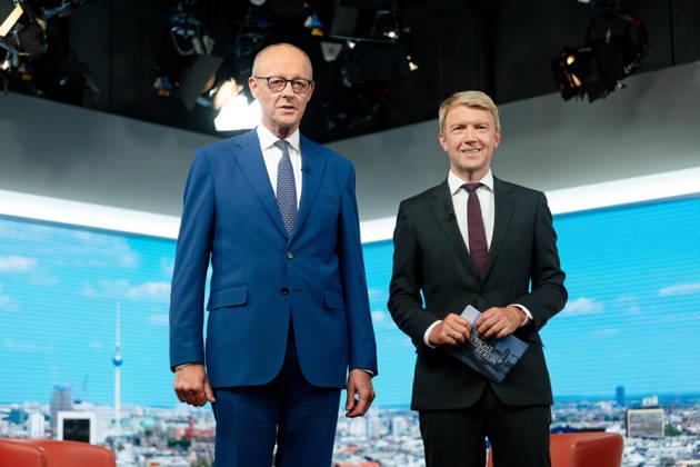 ARD Summer Interview, Federal Chancellor, Friedrich Merz, Berlin, ARD Summer Interview, Federal Chancellor, Friedrich Merz, CDU, Host, Markus Preiß, ARD Berlin Capital Studio, Berlin, GER