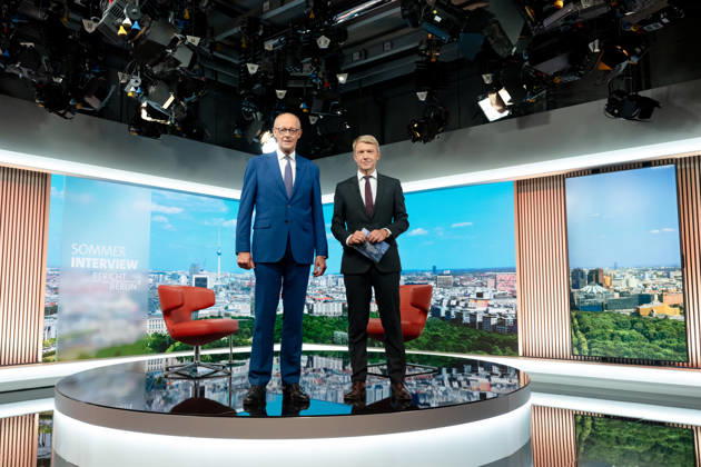 ARD Summer Interview, Federal Chancellor, Friedrich Merz, Berlin, ARD Summer Interview, Federal Chancellor, Friedrich Merz, CDU, Host, Markus Preiß, ARD Berlin Capital Studio, Berlin, GER