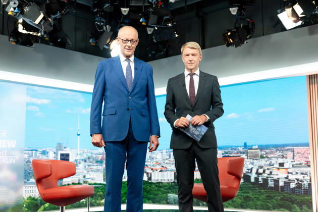 ARD Summer Interview, Federal Chancellor, Friedrich Merz, Berlin, ARD Summer Interview, Federal Chancellor, Friedrich Merz, CDU, Host, Markus Preiß, ARD Berlin Capital Studio, Berlin, GER