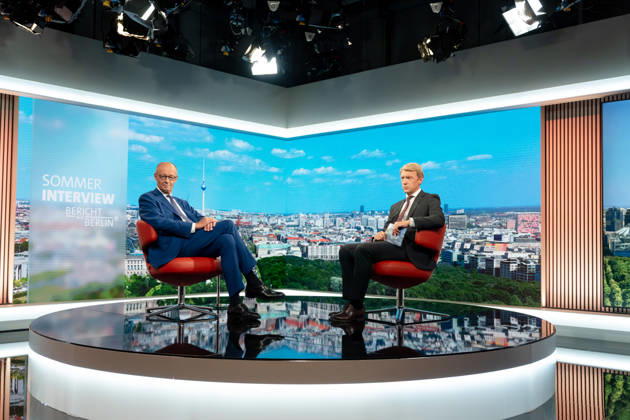 ARD Summer Interview, Federal Chancellor, Friedrich Merz, Berlin, ARD Summer Interview, Federal Chancellor, Friedrich Merz, CDU, Host, Markus Preiß, ARD Berlin Capital Studio, Berlin, GER