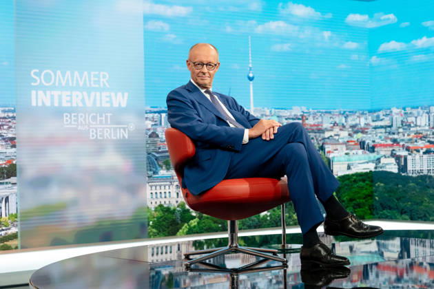 ARD Summer Interview, Federal Chancellor, Friedrich Merz, Berlin, ARD Summer Interview, Federal Chancellor, Friedrich Merz, CDU, Host, Markus Preiß, ARD Berlin Capital Studio, Berlin, GER