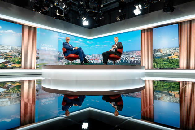 ARD Summer Interview, Federal Chancellor, Friedrich Merz, Berlin, ARD Summer Interview, Federal Chancellor, Friedrich Merz, CDU, Host, Markus Preiß, ARD Berlin Capital Studio, Berlin, GER