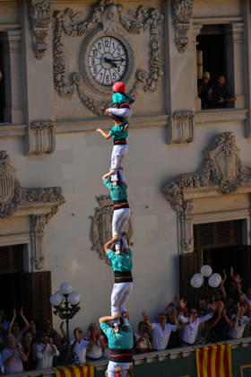 Diada Castellera on Saint Felix Day Vilafranca del Penedes, Spain, on August 30, 2026 Diada Castellera on Saint Felix Day Vilafranca del Penedes, Spain, on August 30, 2026 Pillar of nine (P de 9 folre,manilles i puntals )downloaded for the first time by the Castellers de Vilafranca . Construction of the human tower 3 de 10 f m during the Diada Castellera on Saint Felix Day.The Castellers de Vilafranca, the Colla Vella dels Xiquets de Valls, the Colla joves Xiquets de Valls and the Colla jove xiquets of Tarragona participate with their human towers in the Diada Castellera on Saint Felix Day, in Vilafranca del Penedes,Barcelona, Spain, on August 30, 2026 Vilafranca del Penedes ESP Copyright: xS.xRosx