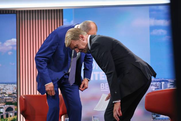 Berlin, Germany, August 30, 2026 ARD Capital Studio Summer Interview with Chancellor Friedrich Merz (CDU) and Markus Preiß during the interview in the studio Copyright: xdtsxNachrichtenagenturx dts_131790