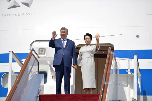 Chinese President Xi Jinping in Bishkek BISHKEK, KYRGYZSTAN - AUGUST 30: (----EDITORIAL USE ONLY - MANDATORY CREDIT - KYRGYZ PRESIDENCY HANDOUT - NO MARKETING NO ADVERTISING CAMPAIGNS - DISTRIBUTED AS A SERVICE TO CLIENTS----) Chinese President Xi Jinping arrives in Bishkek, Kyrgyzstan, on August 30, 2026, for an official state visit and to attend the upcoming Shanghai Cooperation Organisation (SCO) Summit on September 1. Kyrgyz Presidency Anadolu Bishkek Kyrgyzstan. Editorial use only. Please get in touch for any other usage.  Copyright: x2026xAnadoluxKyrgyzxPresidencyx